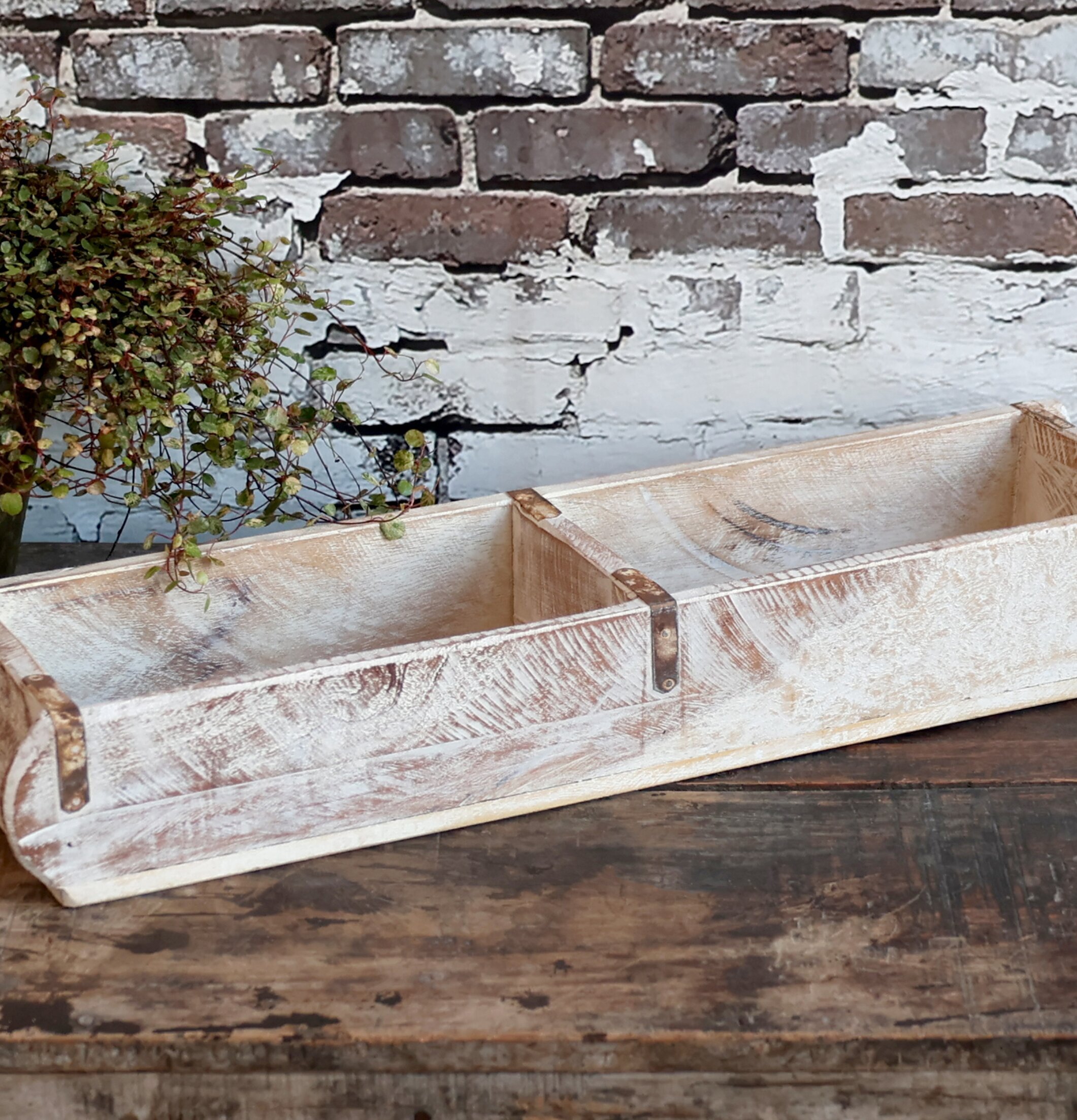 Murstensform Antik Vit - Trälåda från Chic Antique i miljö