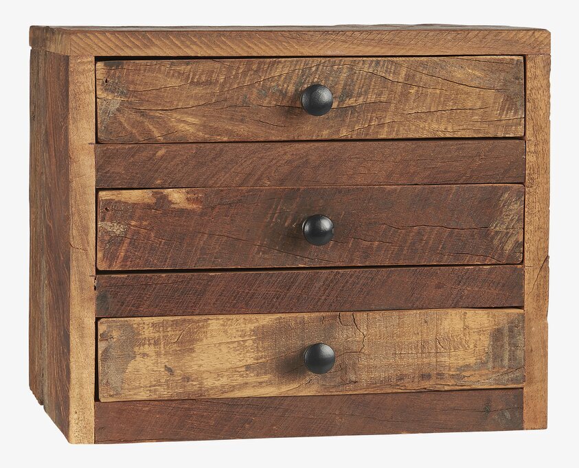 Liten Träbyrå Unika från IB Laursen i återvunnet trä