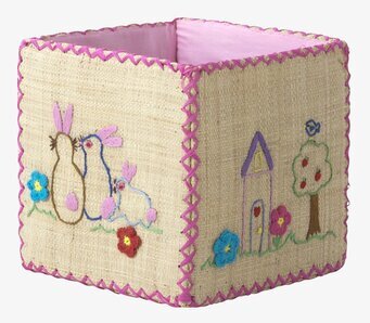 Förvaringskorg Djur Stor från Rice med färgglada broderier