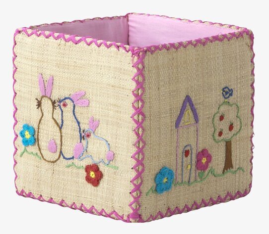 Förvaringskorg Djur Stor från Rice med färgglada broderier