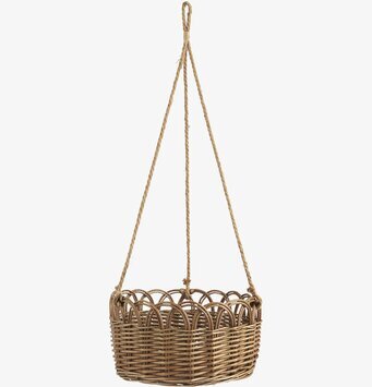Hängande Korgampel Pil/Jute från IB Laursen i flätad design