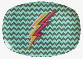 Tallrik Zig Zag Print från Rice med färgglada mönster