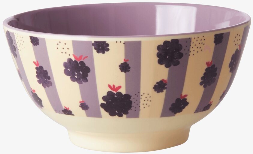 Skål Blackberry Beauty Print från Rice med björnbärsmönster