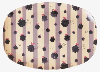 Tallrik Blackberry Beauty Print från Rice med björnbärsmotiv
