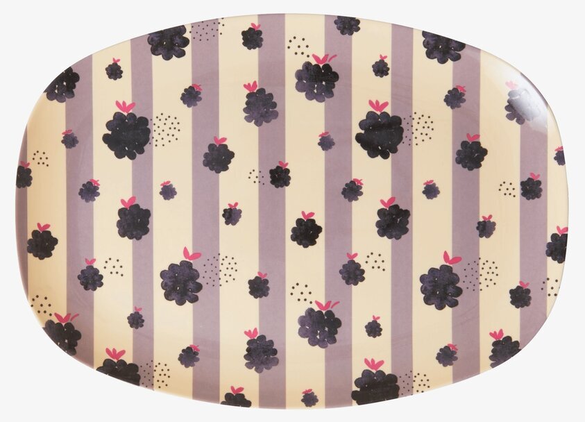 Tallrik Blackberry Beauty Print från Rice med björnbärsmotiv