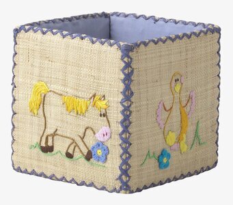 Förvaringskorg Anka Liten från Rice med broderade figurer