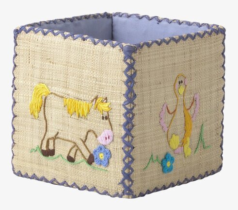 Förvaringskorg Anka Liten från Rice med broderade figurer