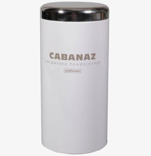 Förvaringsburk L vit från Cabanaz med metalliskt lock