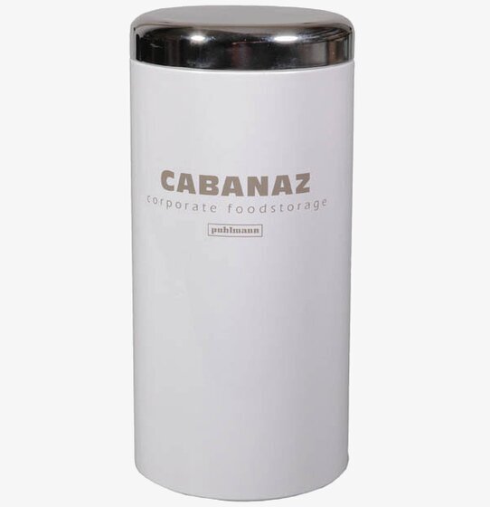 Förvaringsburk L vit från Cabanaz med metalliskt lock