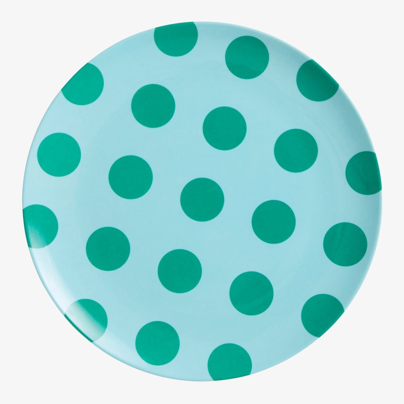 Assiett Mint Green Dots Print från Rice på vit bakgrund