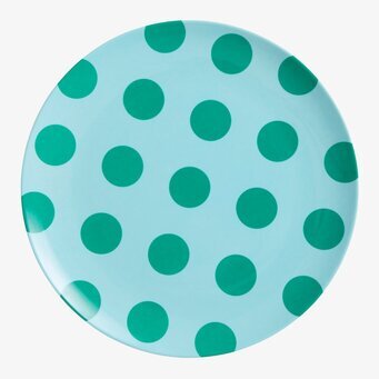 Assiett Mint Green Dots Print från Rice på vit bakgrund