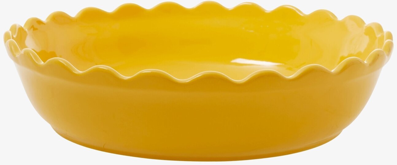 Pajform Large Yellow från Rice med vågig kant och gul färg