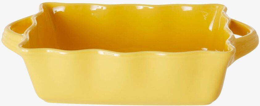 Ugnsform Large Yellow från Rice i keramik med vågiga kanter