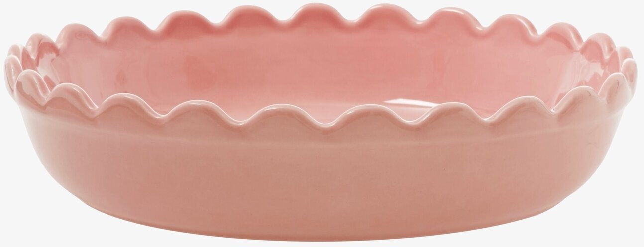 Pajform Small Pink från Rice i keramik med vågformad kant