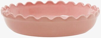 Pajform Small Pink från Rice i keramik med vågformad kant