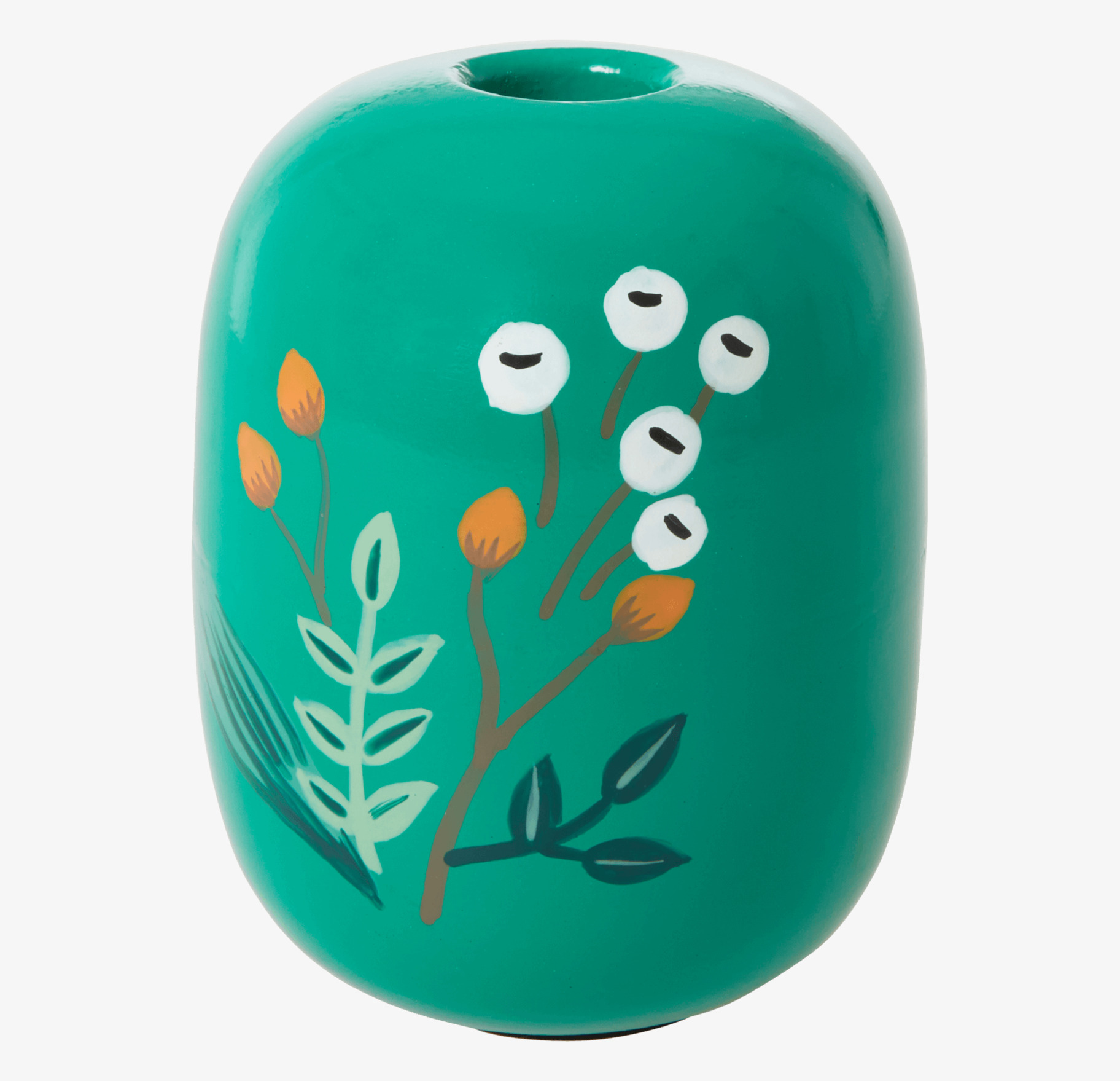 Ljushållare Green Large från Rice med handmålat blomstermotiv