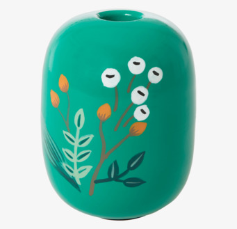 Ljushållare Green Large från Rice med handmålat blomstermotiv