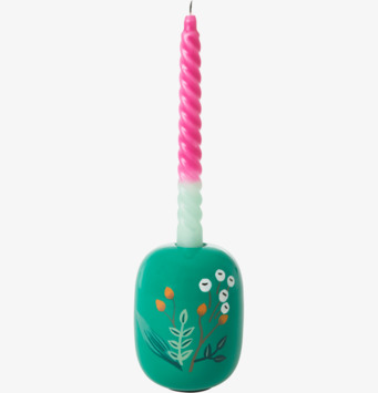 Ljushållare Green Large från Rice med handmålat växtmotiv