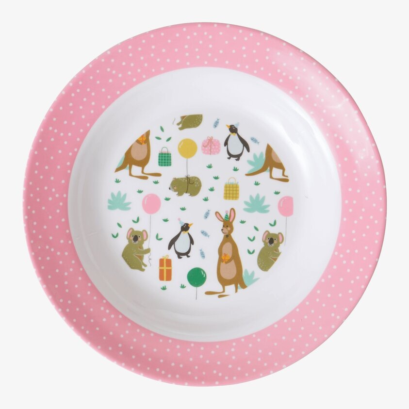 Djup Tallrik Party Animal Print från Rice med djurmotiv