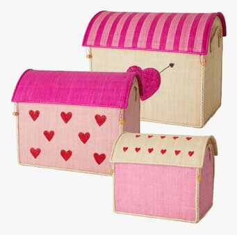 Förvaringshus Hearts från Rice med färgglada hjärtemotiv