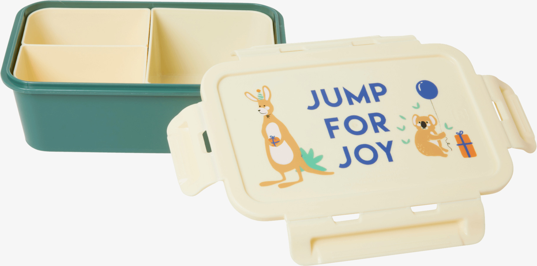 Lunchbox Party Animal Print Green från Rice med djurmotiv