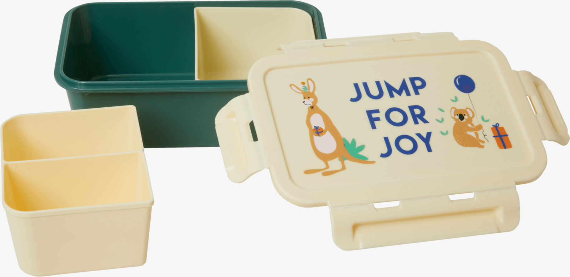 Lunchbox Party Animal Print Green från Rice med djurmotiv