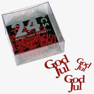 Konfetti God Jul från Pluto Produkter i röd metall