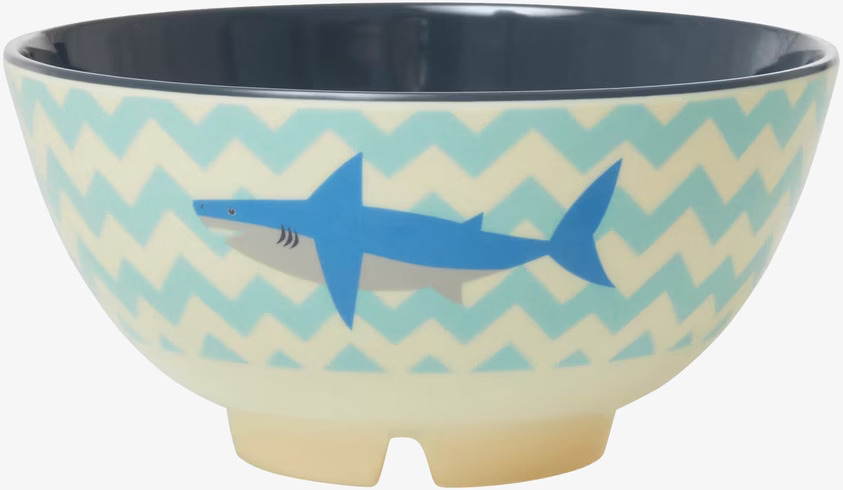 Skål Shark Print från Rice med färgglatt hajmönster