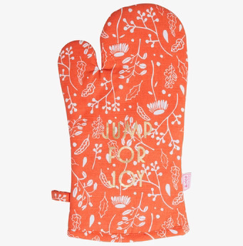 Ugnsvante Fall Print Orange från Rice med höstinspirerat mönster