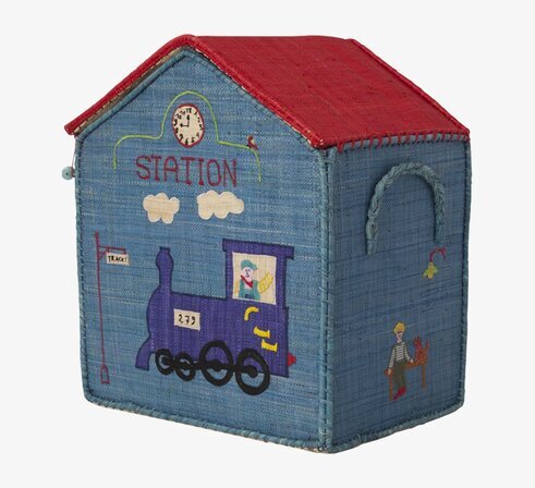 Förvaringslåda Station Mellan från Rice med järnvägsmotiv