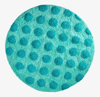 Tuftad Matta - Green Dots från Rice med gröna prickar