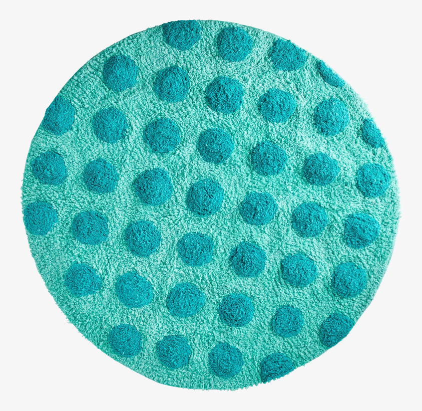 Tuftad Matta - Green Dots från Rice med gröna prickar