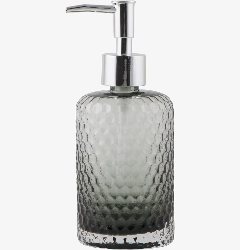 Tvålpump Glas Grå från IB Laursen med mönstrat glas