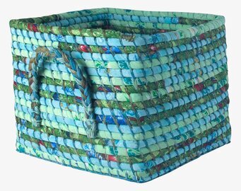 Raffiakorg Turkos från Rice med turkosa nyanser och handtag