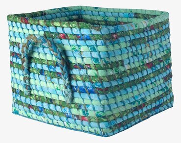 Raffiakorg Turkos från Rice med turkosa nyanser och handtag