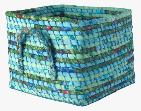 Raffiakorg Turkos från Rice med turkosa nyanser och handtag