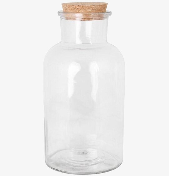 Bild av glasburk med korklock för stilfull förvaring