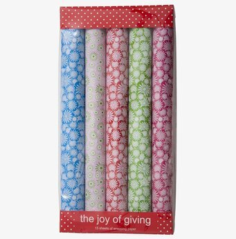 Presentpapper Casablanca från Rice i fem färgglada rullar