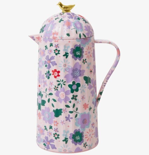 Termos Gold Bird Pink Floral Print från Rice i vit miljö