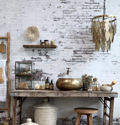 Taklampa Metall Deco Antik Mässing från Chic Antique i rum