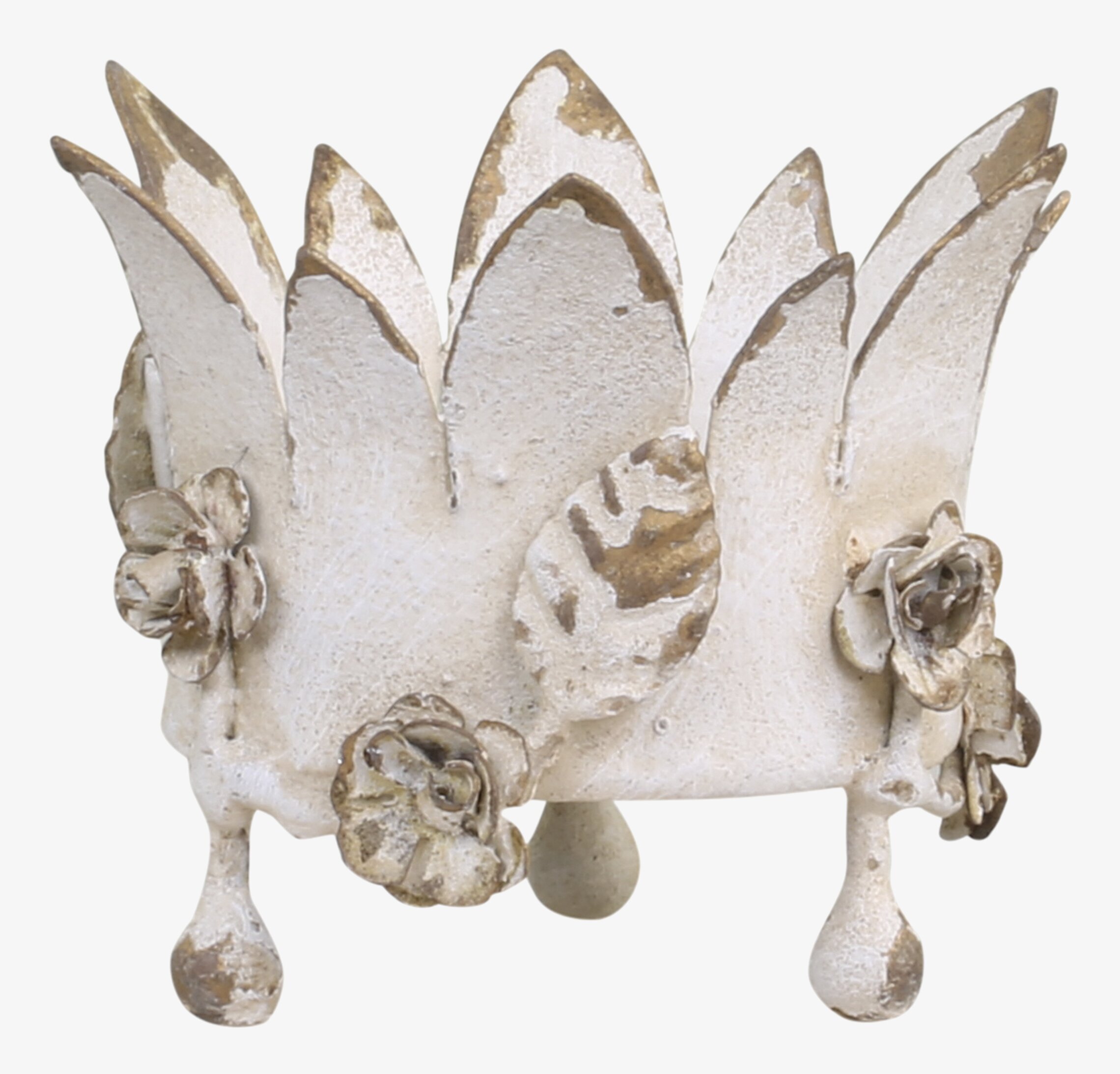 Ljusstake Krona Med Blomster från Chic Antique i rustik stil