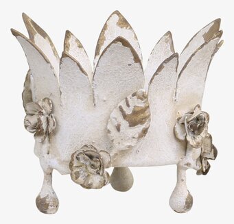 Ljusstake Krona Med Blomster från Chic Antique i rustik stil