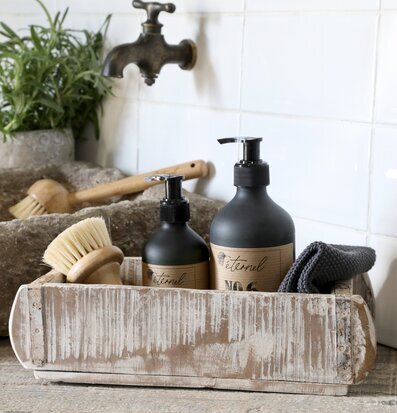 Murstensform Antik Vit - Trälåda från Chic Antique på bänk