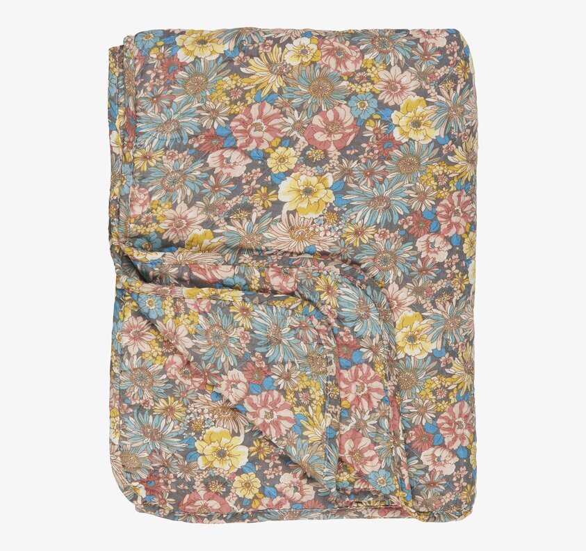 Pläd Flowers från IB Laursen med blommönster i jordnära toner