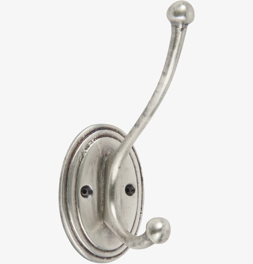 Väggkrok Antik Silver från IB Laursen med dubbelkrokar