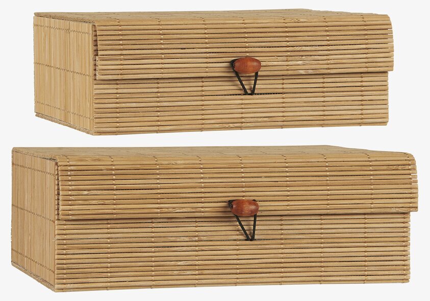Förvaringslåda Bambu Set/2 Natur från IB Laursen