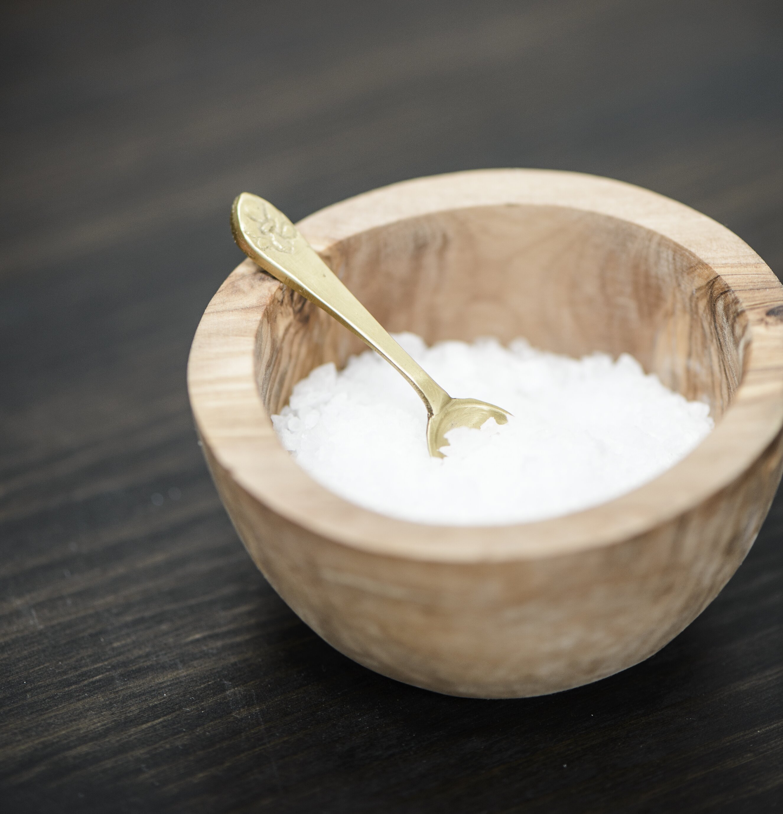 Skål Mini Oliv från IB Laursen med gul sked i olivträ