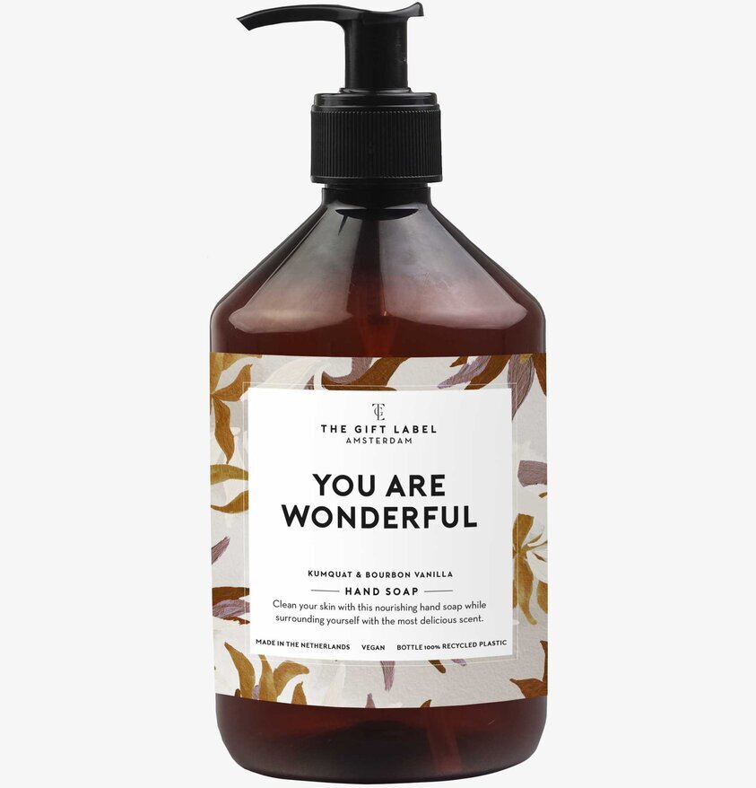 Handtvål - You Are Wonderful från The Gift Label i brun flaska