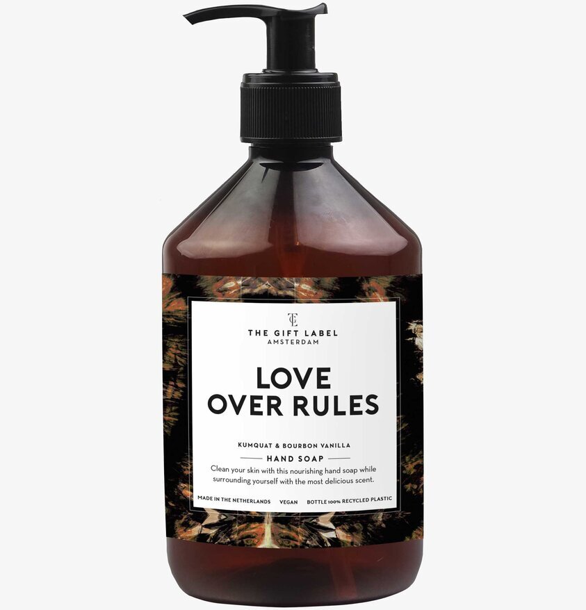 Handtvål - Love Over Rules från The Gift Label, brun flaska