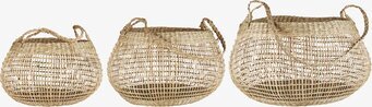 Korg Rund Set/3 från IB Laursen i flätat naturligt material